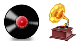 老式唱片机和唱片相关PNG图标